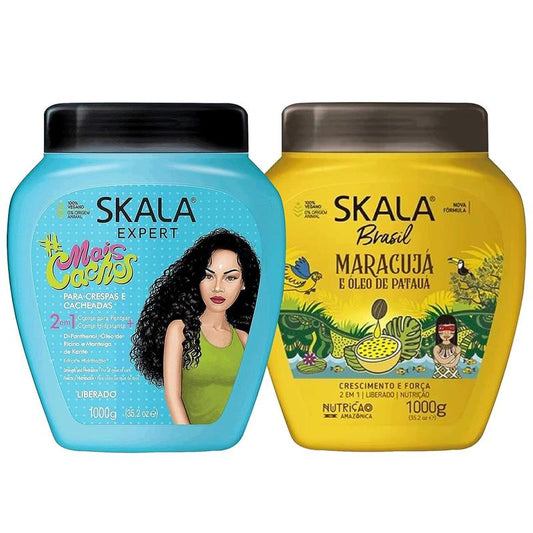 Skala Expert Mais Cachos & Passion Fruit Patauá Oil Cream Set for Curly Haircare Vegan 35.27 Oz Each Moisturizing & Styling Products